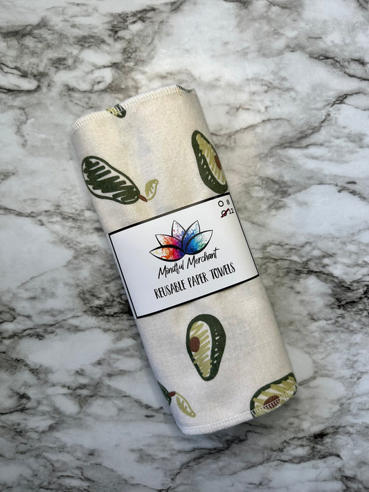 12 Ct Reusable Paper Towels - Avocado